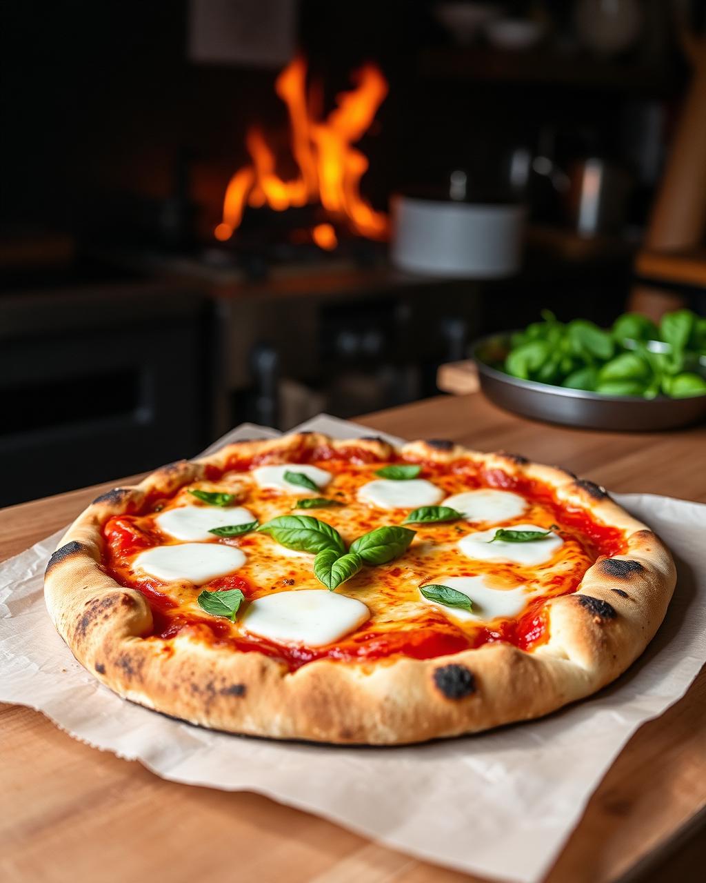 Blistered Margherita Pizza (Home Oven Method)